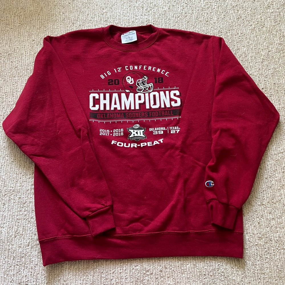 Champion Oklahoma Sooners Vintage Big 12 Champions 4-Peat Sweatshirt